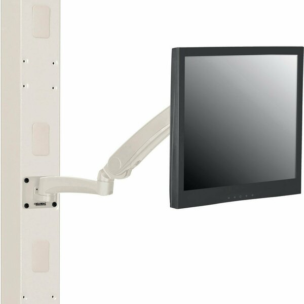 Global Industrial Gas Spring LED/LCD Flat Panel Monitor Arm with VESA Plate, Beige 436946BG